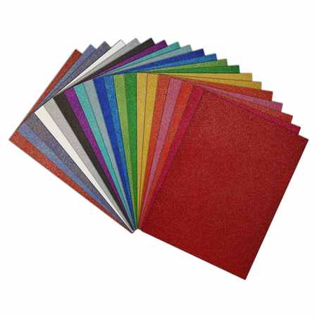 Better Office Products Glitter Foam Sheets with Adhesive Backing, 9in. x 12in. Asst'd Colors, for Arts and Crafts, 20PK 01152
